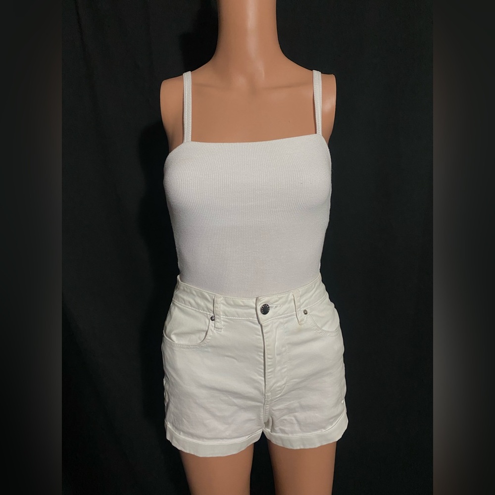 Hollister Cream Ribbed Slim Tank